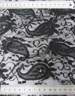 Sexy Luxury Black Paisley Lace Fabric by The Yards 515