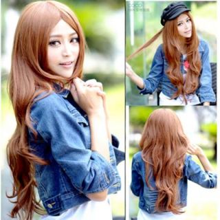 New Fashion Womens Long Curly Wavy Hair Full Wigs Cosplay Party Straight Wigs