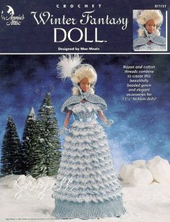 Winter Fantasy Doll Annie's Crochet Patterns Fit Barbie Dolls