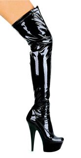 Ellie 609 Fantasy 6" Pointed Stiletto Heel Thigh High Stretch Boots