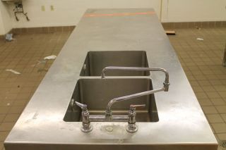 Commercial Stainless Steel Food Prep Table 108 x 36 Shelf Two 18x18x10 Sinks