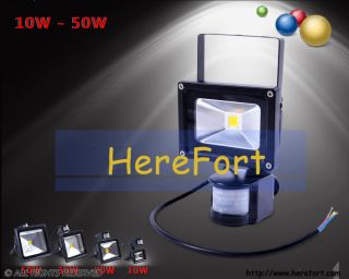 10W 20W 30W 50W LED PIR Motion Sensor Flood Outdoor Light Lamp 110V 220V