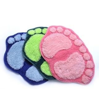 Anti Skid Footprint Shape Floor Mats Fluffy Bath Foot Pad Carpet Door Mat