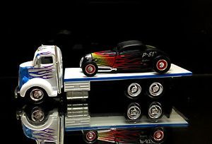 1938 '38 Ford Cabover COE Flatbed Car Hauler Limited Edition 1 64 Scale