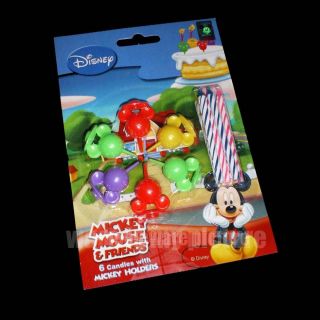 Mickey Mouse Birthday Party w Handles 6X Candles M538