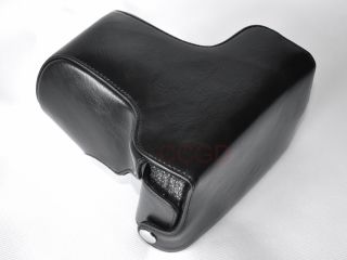 Black Leather Case Bag Cover for Fujifilm Fuji x E1 XE1 XE 1 Camera DSLR Strap