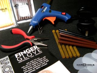 New Hair Extensions Kit 20W Glue Gun 12 Keratin Glue Sticks Full Applying Pack