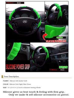 Silicone Car Truck Steering Wheel Cover Green 37