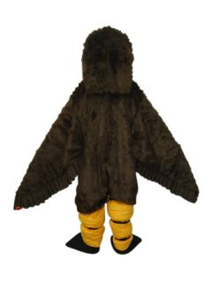 Black Eagle Hawk Long Plush Adult Size Mascot Costume