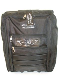 Plain Black 2 Wheeled Lightweight Hand Luggage Cabin Flight Travel Weekend Bag