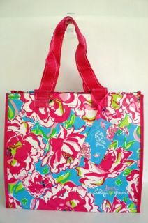 Lilly Pulitzer Market Bag Lucky Charms Pink Green Recyclable Eco Shopper Tote NW