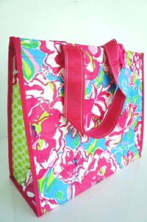 Lilly Pulitzer Market Bag Lucky Charms Pink Green Recyclable Eco Shopper Tote NW