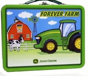John Deere Tractor Forever Farm Kids Tin Embossed Lunch Box