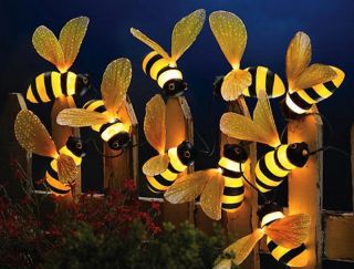 Outdoor Lighting Decor Lighted Fiber Optic Giant Bumblebee String Lights 83"L