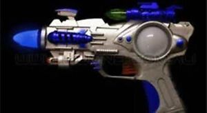 1 PC Kids Flashing LED Light Up Space Pistol Toy Gun with Firing Sound Effect