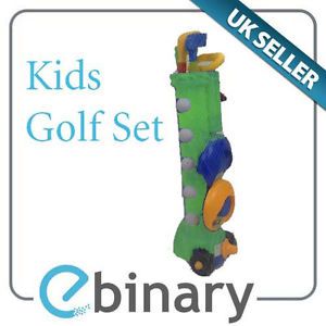 Juniors Kids Plastic Golf Set Complete Kit Gaming Toy Outdoor Fun Activity