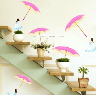 Pink Dandelion Flower Removable Wall Stickers Art Decor Decals Kids Home DIY B02