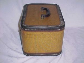 Vintage Retro Hard Side Suitcase Train Make Up Case Nice Piece Luggage Hat