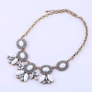 Newest Hot New Fashion Noble Crystal Rhinestone Gemstone Bib Necklace Jewelry