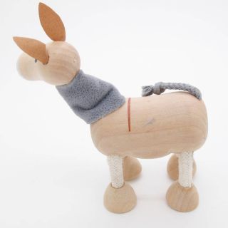 3D Portable Wooden  Animals Wood Figures Baby Kids Toys Donkey