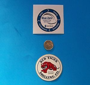2 Oilfield Hard Hat Stickers Red Tiger Parker Drilling