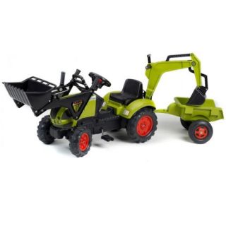 Falk Claas Pedal Ride on Tractor Backhoe Trailer Loader Kids Outdoor Toy New