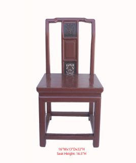 Unique Chinese Antique Red Hand Carving Child Chair WK2611