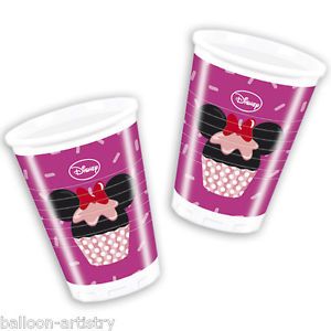 8 Disney Minnie Mouse Sweet Treats Pink Party 200ml Disposable Plastic Cups