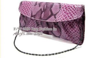 Fashion Women's Snake Skin Clutch Bags Evening Bag Purse Leather Shoulder Bag