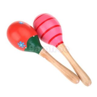 Kid Baby Child Maraca Rattle Shaker Musical Toy Wooden Percussion Favor Gift New