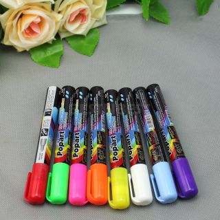 8 Colors Highlighter Fluorescent Wet Liquid Chalk Neon Marker Pen Pack Dry Erase