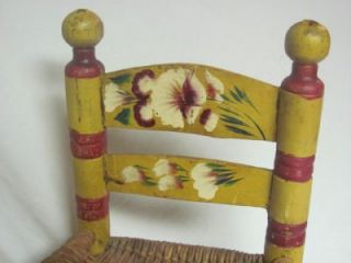 Antique Child's Painted Mexican Chair Folk Art