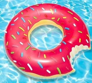 Huge Donut Shaped Swim Ring Inflatable Pool Toy Float Brand New Tube Dough Nut