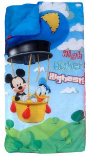 Disney Mickey Mouse Donald Kids Boys Girls Slumber Sleeping Bag w Backpack New