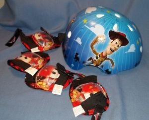 Bike Helmet for Kids with Toy Story on It Also with Knee and Elbow Pads