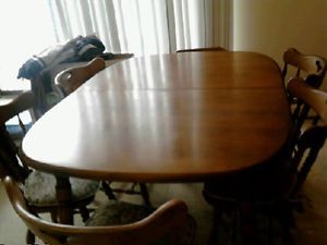 Formal Dining Table w 6 Padded Chairs Maple They Don'T Make Them Like This