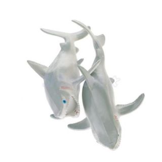 2pcs Marine Animal Model Shark Model Kids Toy w Squeeze Horn Safe PVC Material