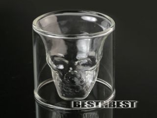 Creative 75ml Doomed Clear Shot Glass Crystal Skull Head Vodka Wine Cup Mug New