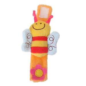 Infant Kids Baby Wrist Rattle Toy Bee Shape Hand Bell Soft Stuffed Plush Doll