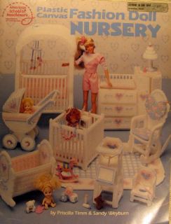 Plastic Canvas Pattern Book Teen Fashion Doll Furniture Nursery Barbie