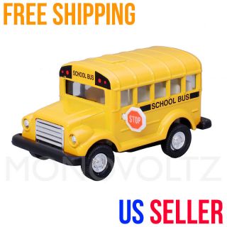 Yellow Mini Classic School Bus Die Cast Pull Back Car Kids Children Gift Toy