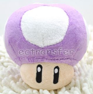 Super Mario Purple Mushroom 4 5" Plush Toy New MT101
