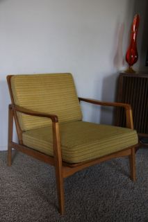 Vtg Mid Century Danish Modern Larsen Selig Style Lounge Chair
