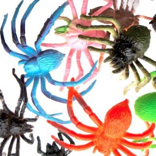 NIP 12 Pcs Spider Animal Figure Arachnid Rubber Toy Plastic Kid Play Learn Life