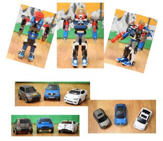 Transformer Robot 'Tobot Tritan Shieldon' 3 Copolymers Toy Figure Kids Children