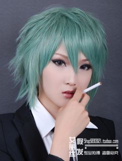 Demon King Daimao Kor One Cosplay Wig Light Green Short Costom Party coser Hair