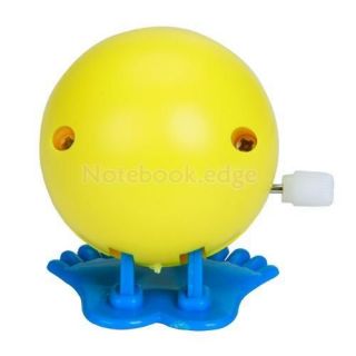 5X Wind Up Jumping Jump Smiling Face Walking Funny Toy Kids Party Favour Yellow