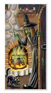 Creepy Witches Brew Halloween Theme Door Cover Banner Party Decoration