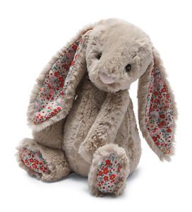 Jellycat Bashful Blossom Beige Bunny Medium Stuffed Animal Plush Toy