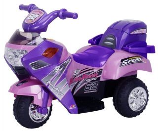 Pink Girls Kids 6V Electric Ride on Power Motorcycle Toy Bike Scooter Wheels